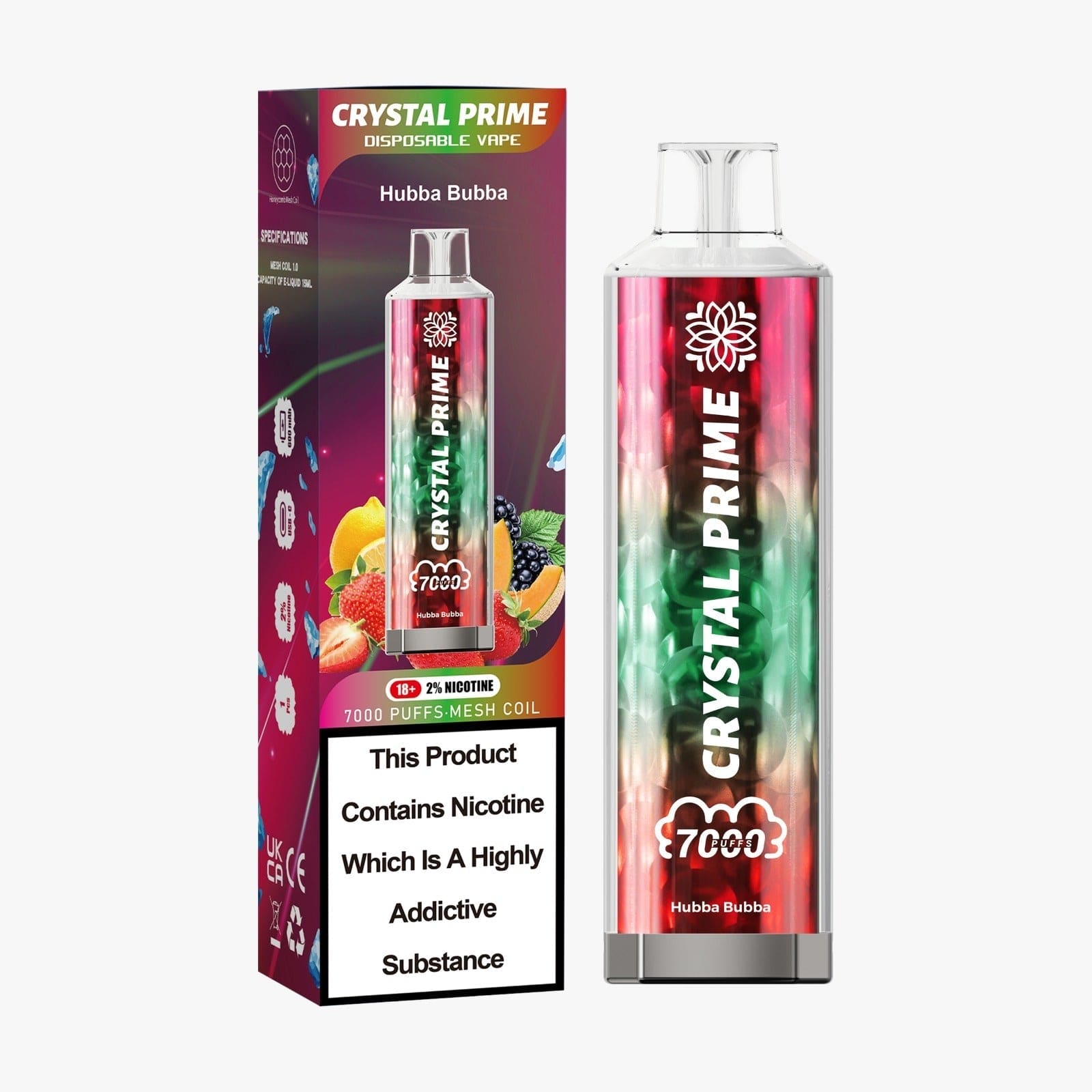 3d Crystal Prime 7000 0 nicotine Puffs Disposable Vape